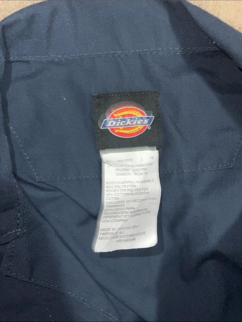 Dickies Dark Blue Men's Work Coverall with Chest Pockets - Picture 2 of 4